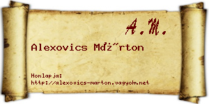 Alexovics Márton névjegykártya