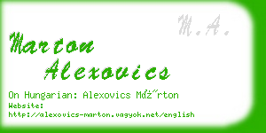 marton alexovics business card